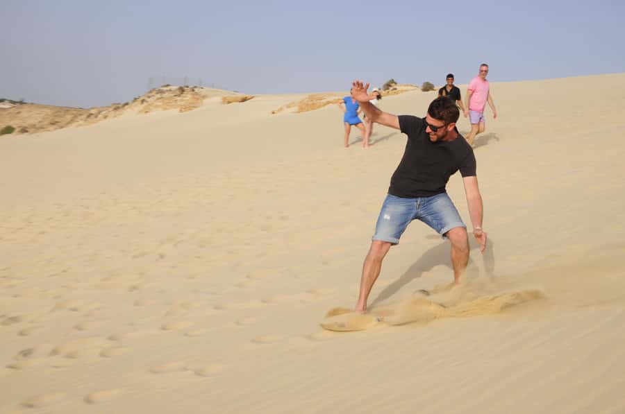 Boavista: Turtle, Shark, Santa Monica, Sandboard & Tasting - The open-air pickup and 4x4 ride