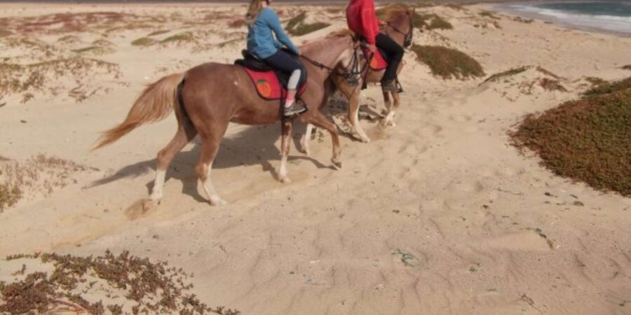 Horseback riding in Boavista for beginners - Riding slowly along the beach