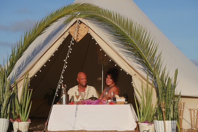 Romantic Sunset & Glamping Experience - Entering the private Ultimate Pro Glamping tent