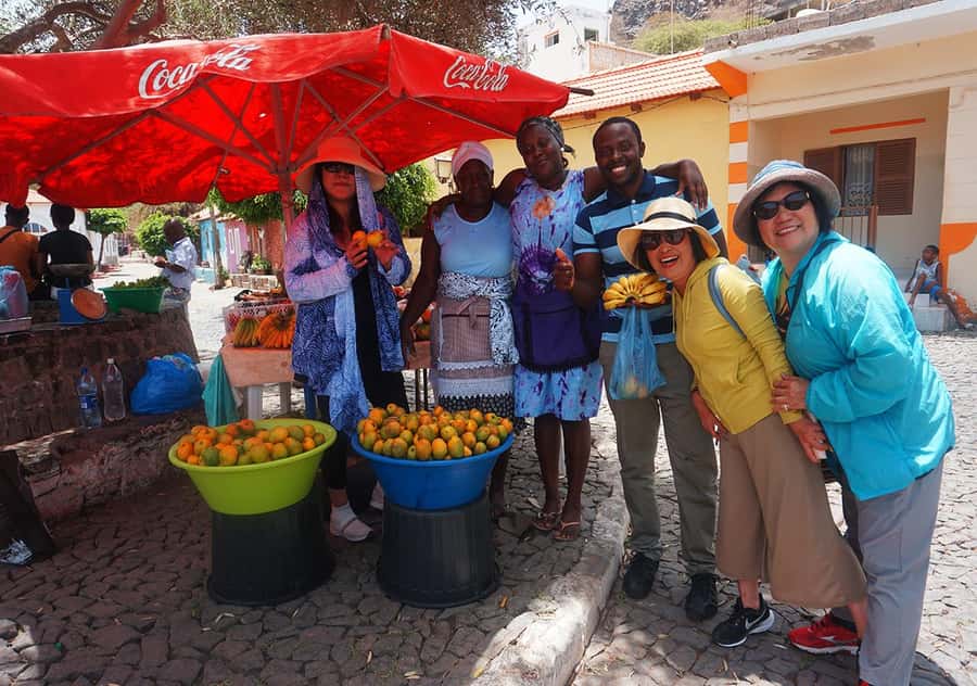 Santiago Island: Highlights of Cidade Velha with Local Guide - A black sand beach and local fishermen